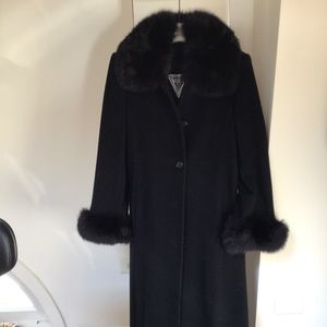 Marvin Richards Fox Trim Cashmere Coat